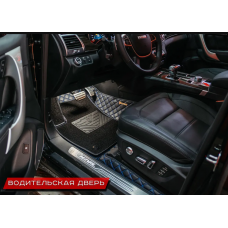 Автомобильные коврики 3D из экокожи Люкс + дополнительный слой ПВХ (резина)