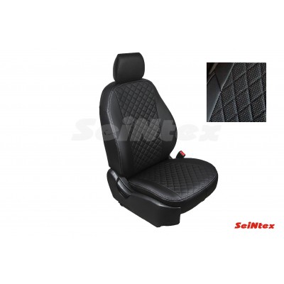 Чехол из экокожи SEINTEX черный+черный РОМБ